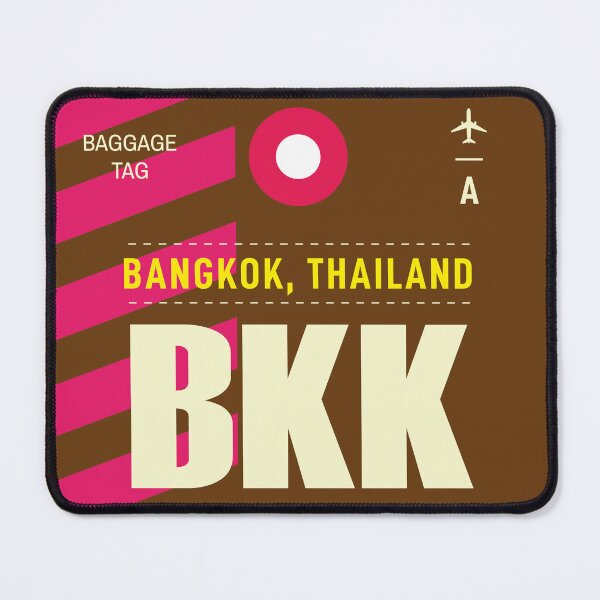 Item preview, Bangkok BKK - Luggage Tag Airport Bangkok Throw Pillow designed and sold by Cockpitstore.