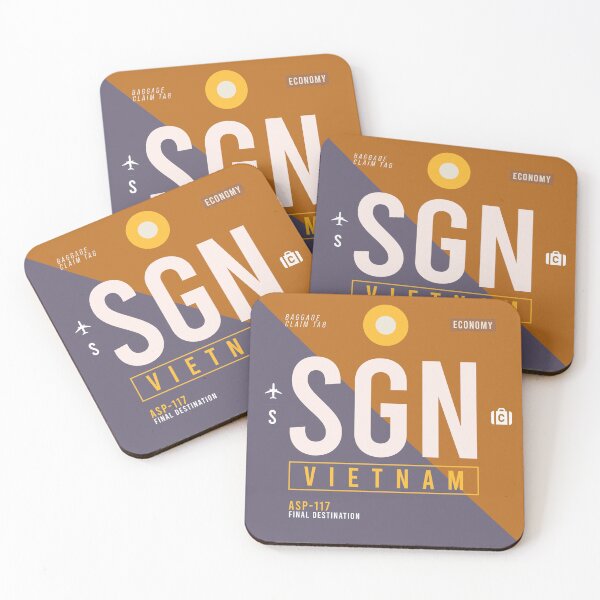 Item preview, Ho Chi Minh SGN - Luggage Tag Airport Ho Chi Minh Throw Pillow designed and sold by Cockpitstore.