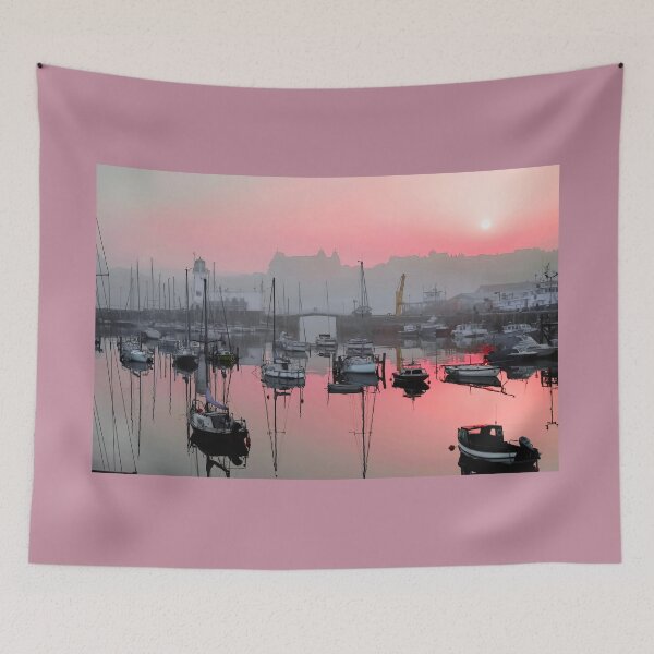 Item preview, Scarborough Harbour Evening Red Sky designed and sold by Alisonchambers2.