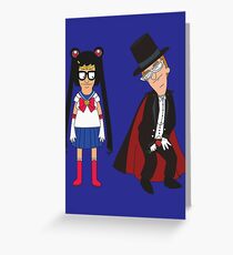 Tina Moon and Buttexdo Mask Greeting Card