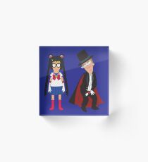 Tina Moon and Buttexdo Mask Acrylic Block