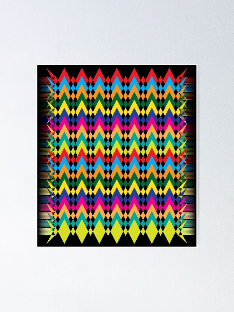 "zig zag vector lines art" Poster for Sale by RSKWORLD Redbubble