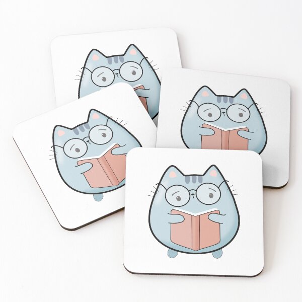 Item preview, Kawaii Bookworm Cat designed and sold by darklanterndsn.