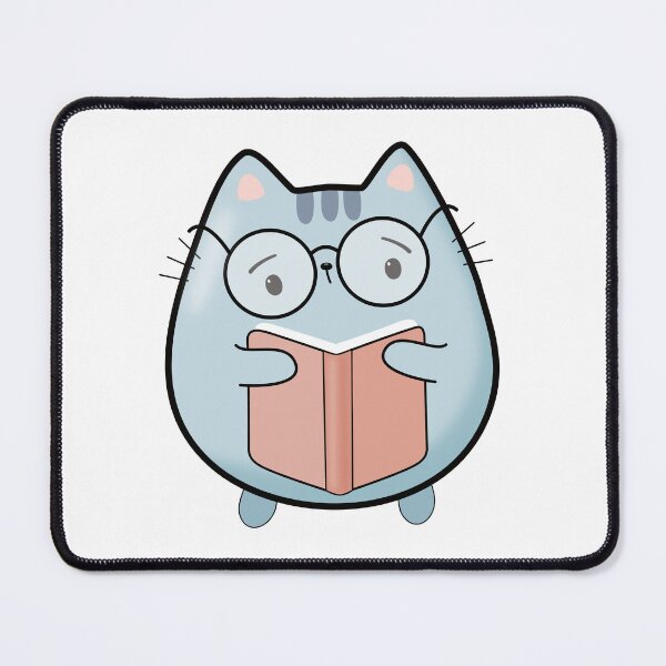 Item preview, Kawaii Bookworm Cat designed and sold by darklanterndsn.