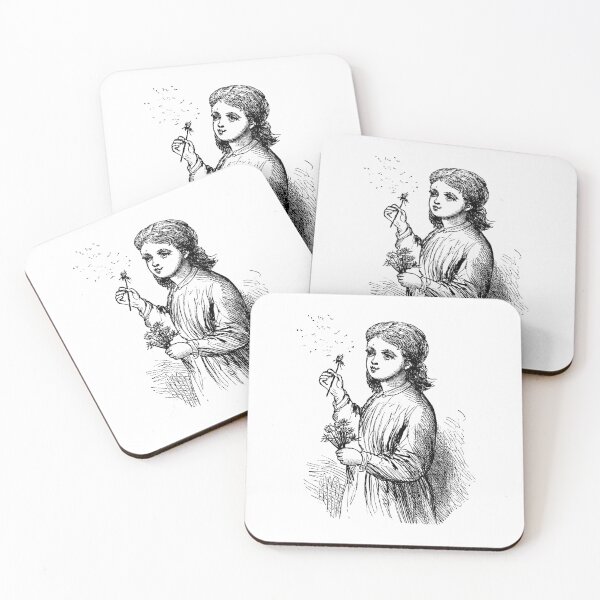 Item preview, Girl with dandelion - pencil drawing designed and sold by NadjasClothing.