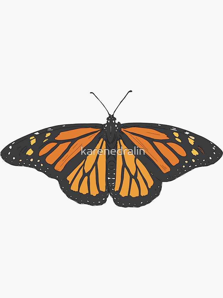 Monarch Butterfly Sticker For Sale By Karenedralin Redbubble 