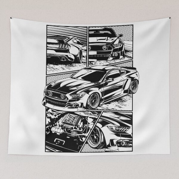 Item preview, Mustang S550 Speed Racing Engine Comic Art designed and sold by halleinstyle.