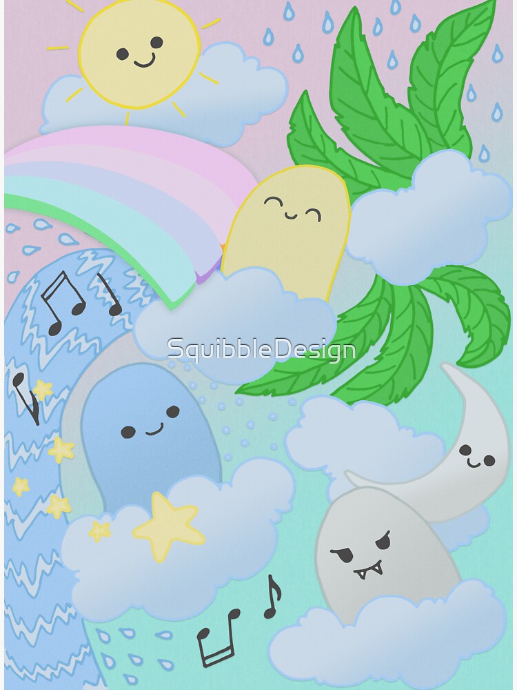 "Kawaii Pastel Doodle Monsters" Sticker by SquibbleDesign Redbubble