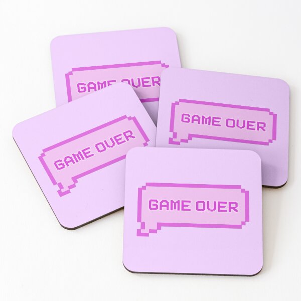 Item preview, GAME OVER Video Game Quotes Pixelated Speech Bubble Purple designed and sold by everything4eva.