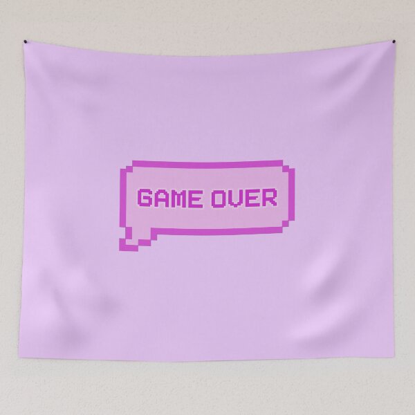 Item preview, GAME OVER Video Game Quotes Pixelated Speech Bubble Purple designed and sold by everything4eva.