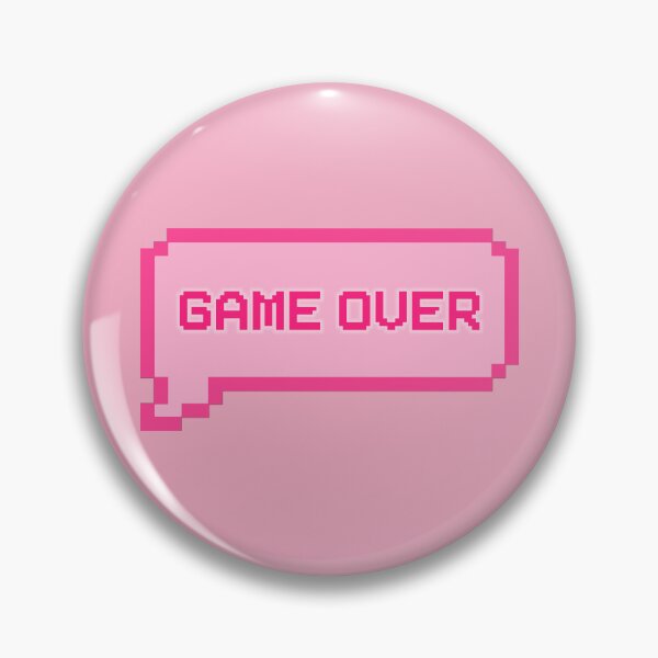 Item preview, GAME OVER Video Game Quotes Pixelated Speech Bubble Pink designed and sold by everything4eva.