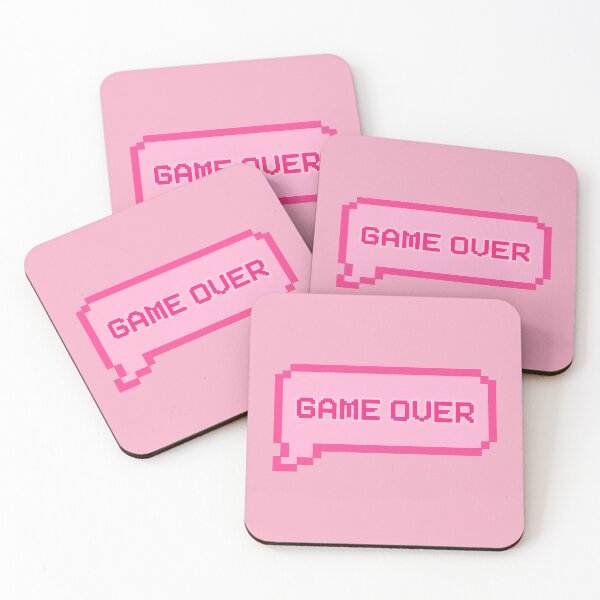 Item preview, GAME OVER Video Game Quotes Pixelated Speech Bubble Pink designed and sold by everything4eva.