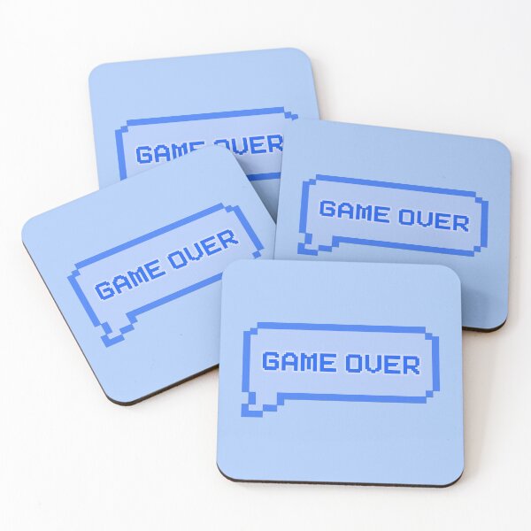 Item preview, GAME OVER Video Game Quotes Pixelated Speech Bubble Blue designed and sold by everything4eva.