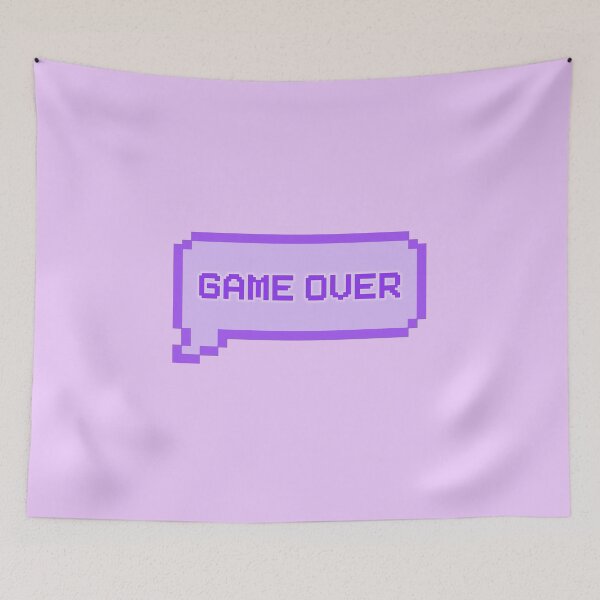 Item preview, GAME OVER Video Game Quotes Pixelated Speech Bubble Purple designed and sold by everything4eva.