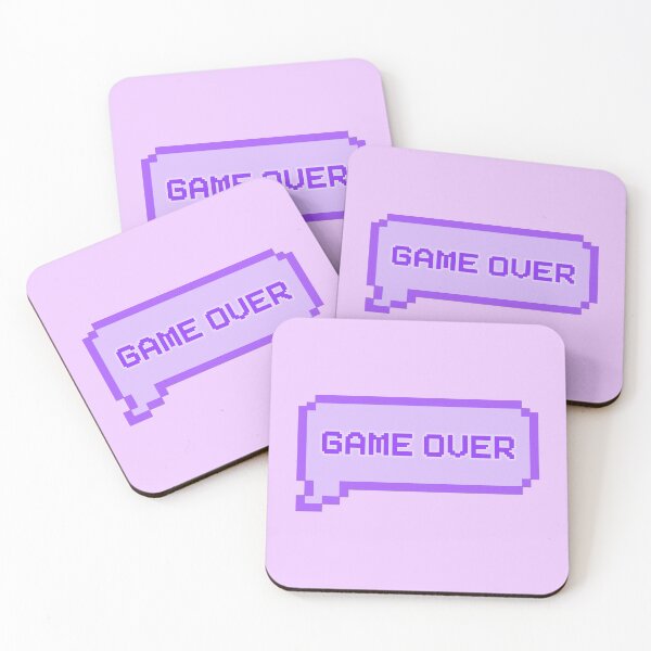 Item preview, GAME OVER Video Game Quotes Pixelated Speech Bubble Purple designed and sold by everything4eva.