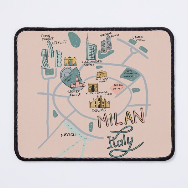 Item preview, Illustrated map of Milan City - Italy designed and sold by Patrick Gervacio.