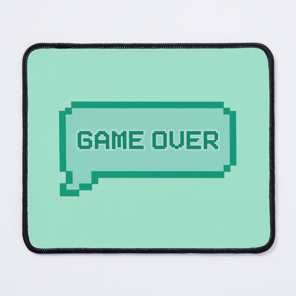 Item preview, GAME OVER Video Game Quotes Pixelated Speech Bubble Turquoise designed and sold by everything4eva.
