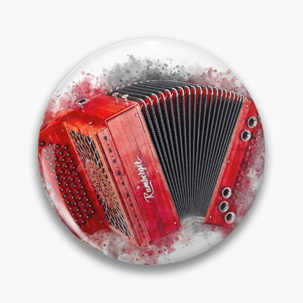 Item preview, Red Vintage Accordion Watercolor Painting designed and sold by Andreea Eva Herczegh.