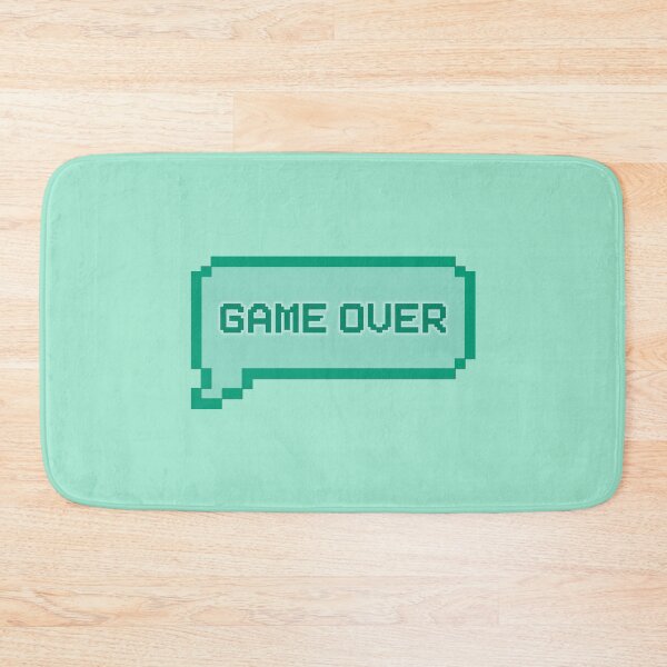 Item preview, GAME OVER Video Game Quotes Pixelated Speech Bubble Turquoise designed and sold by everything4eva.