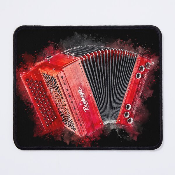 Item preview, Red Vintage Accordion Watercolor Painting designed and sold by Andreea Eva Herczegh.
