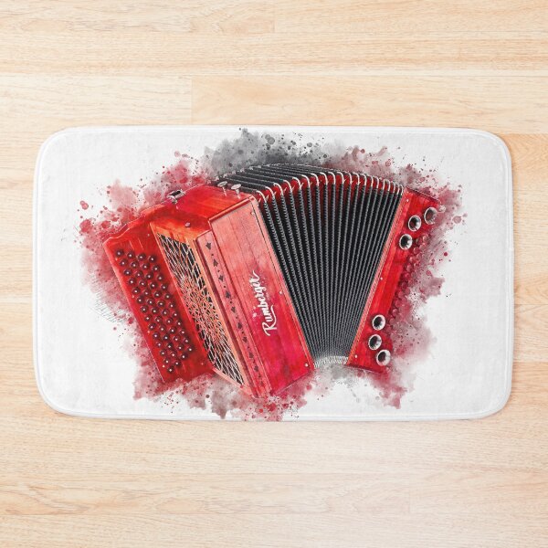 Item preview, Red Vintage Accordion Watercolor Painting designed and sold by Andreea Eva Herczegh.