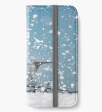 A C-17 Globemaster III on the flight line as fire retardant foam is released. iPhone Wallet/Case/Skin