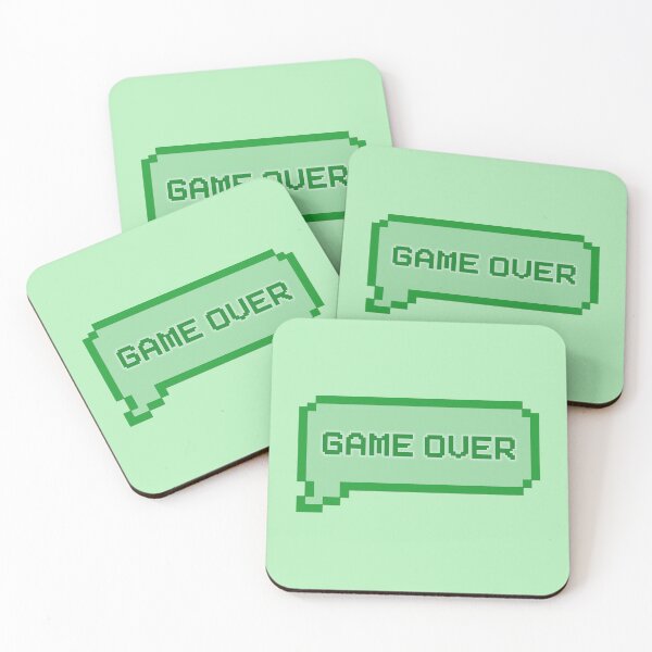 Item preview, GAME OVER Video Game Quotes Pixelated Speech Bubble Green designed and sold by everything4eva.