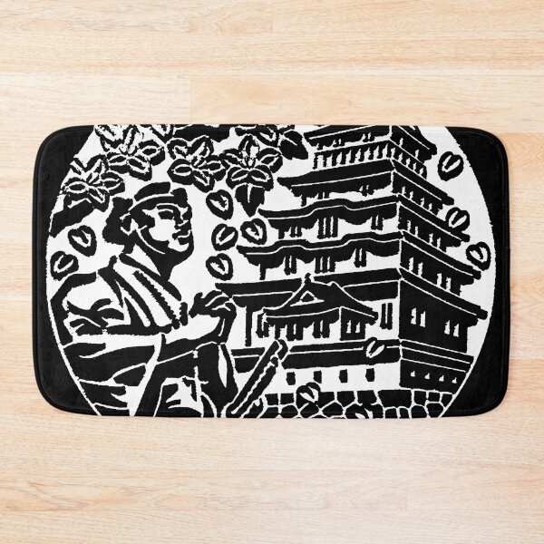 Item preview, Samurai at Castle in Japan depicted on a manhole - White designed and sold by mattraski.