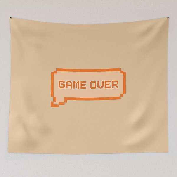 Item preview, GAME OVER Video Game Quotes Pixelated Speech Bubble Orange designed and sold by everything4eva.