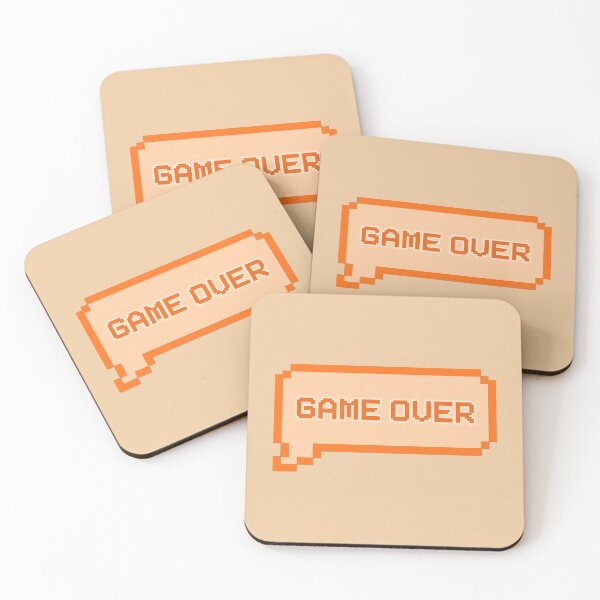 Item preview, GAME OVER Video Game Quotes Pixelated Speech Bubble Orange designed and sold by everything4eva.