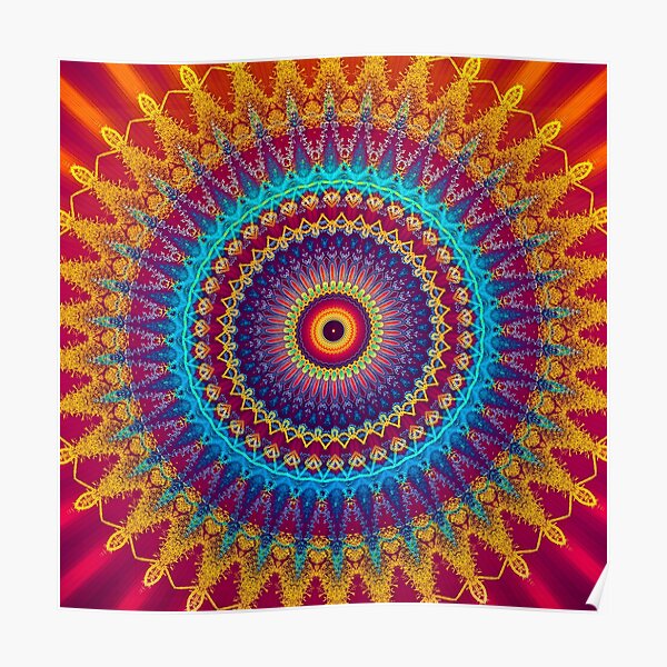 Fire and Ice Mandala Poster