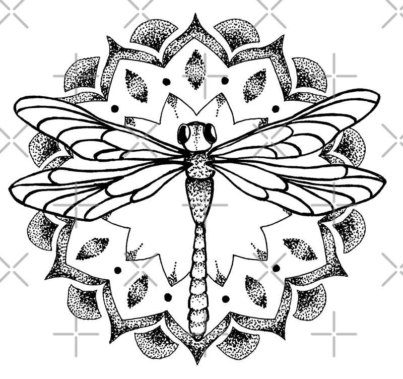 "Dragonfly Mandala" by georgiamason | Redbubble