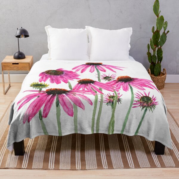 Item preview, hand painted pink purple coneflower watercolor designed and sold by SelenePaintings .
