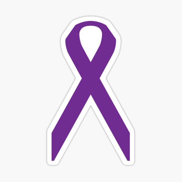 Purple Ribbon 2 - Fibromyalgia, Lupus, Chronic Pain, Alzheimers Disease Sticker