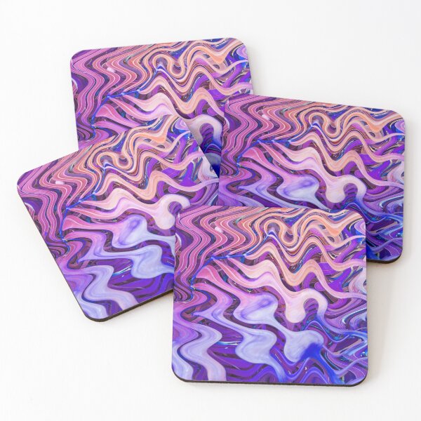 Item preview, Groovy Hippie Style Abstract Wavy Lines in Pink and Purple Shades 1 of 4 designed and sold by Beachy.