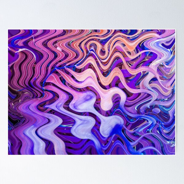 Item preview, Groovy Hippie Style Abstract Wavy Lines in Pink and Purple Shades 1 of 4 designed and sold by Beachy.