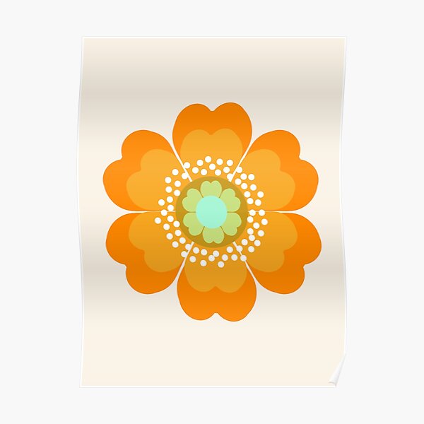Jivin' - 70's retro throwback art floral flower motif decor hipster by Seventy Eight Poster