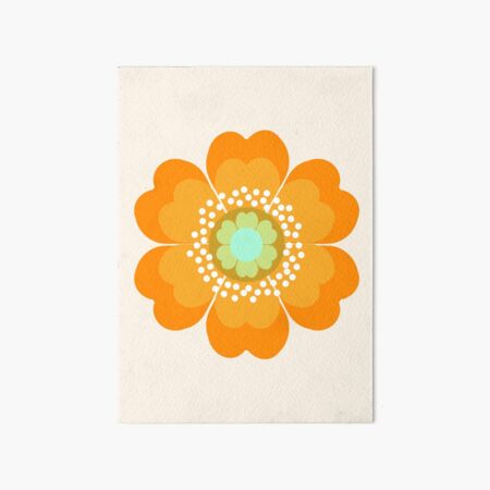 Jivin' - 70's retro throwback art floral flower motif decor hipster by Seventy Eight Art Board Print