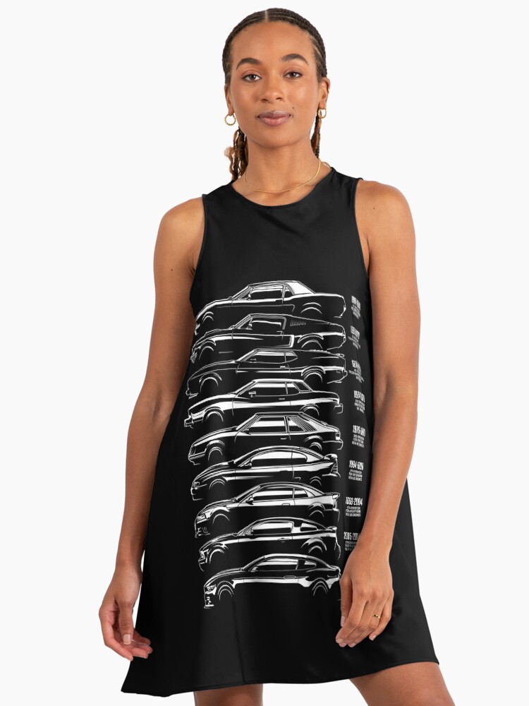 Mustang History Silhouette Retro Generation Vintage Models" A-Line Dress  for Sale by halleinstyle | Redbubble