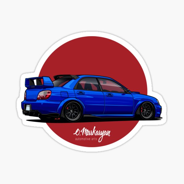 Stanced Impreza (blue) Sticker