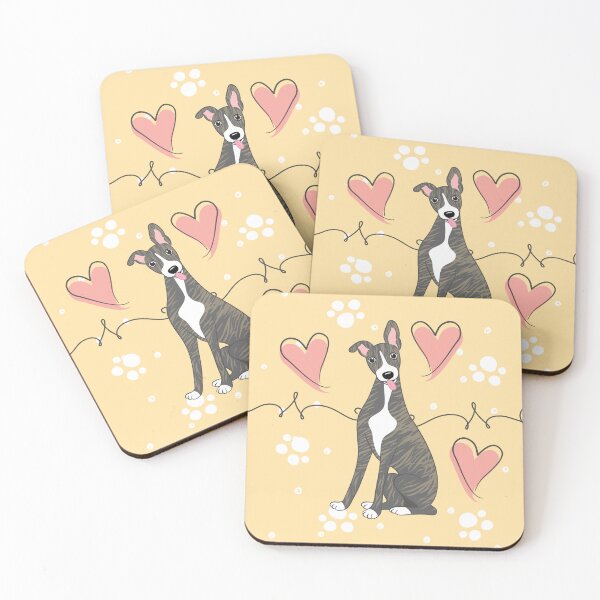 Item preview, LOVE Black Brindle Whippet designed and sold by Lulupainting.