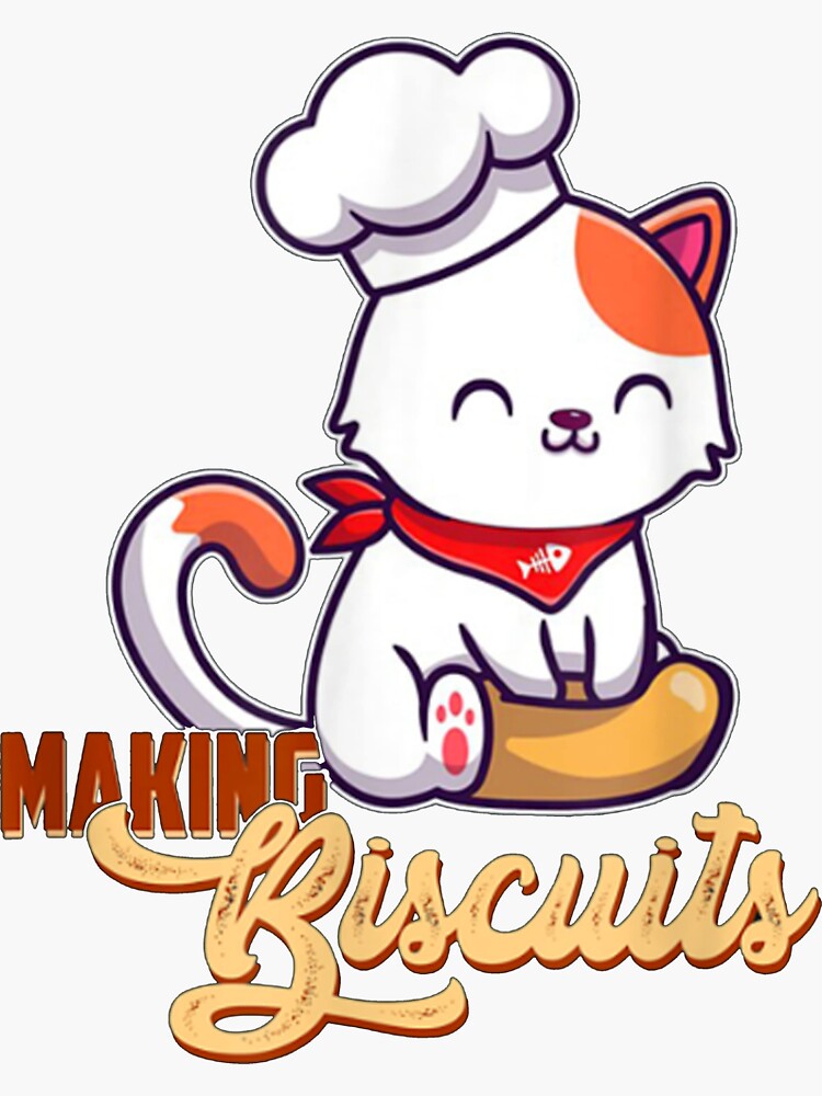 "Cat making biscuits lover" Sticker for Sale by ngocanh265 Redbubble