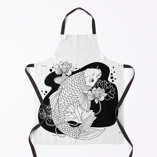 Item preview, Japanese Fish and Flower Tattoo Print designed and sold by JoyforU.