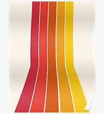 Rad - retro throwback 70s 1970s stripe beach 70's vibes minimal art by Seventy Eight Poster