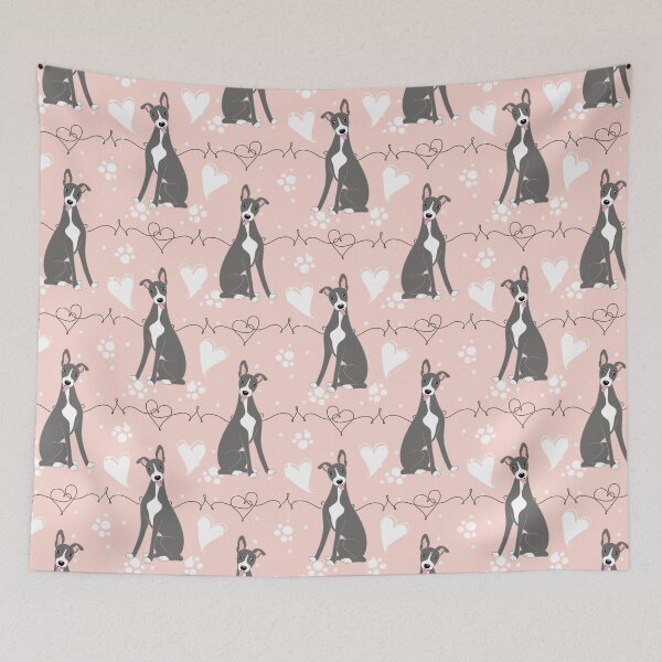 Item preview, LOVE Blue White Whippet designed and sold by Lulupainting.
