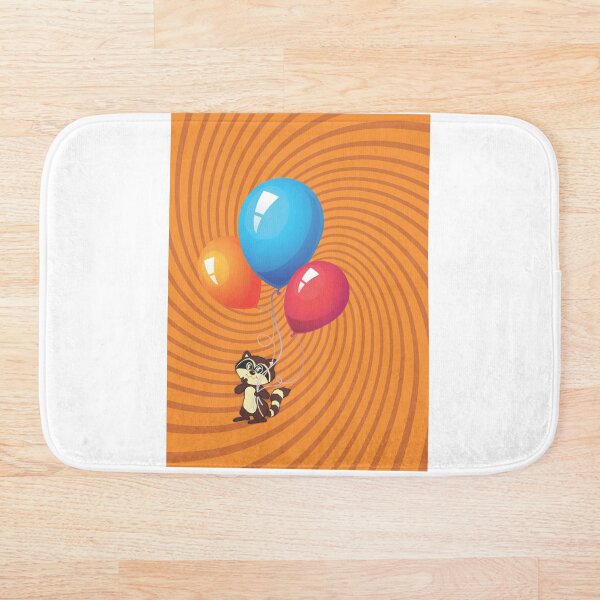Aperçu de l'œuvre Ballons d'anniversaire avec Cartoon Raton laveur Bandee de CartoonGems créée et vendue par CartoonGems.