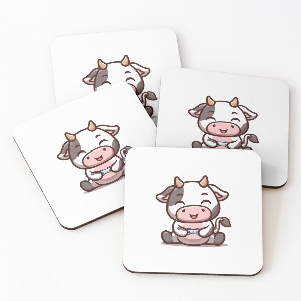 Item preview, Cow Sitting Gaming Cute Cartoon designed and sold by GumregaStudio.