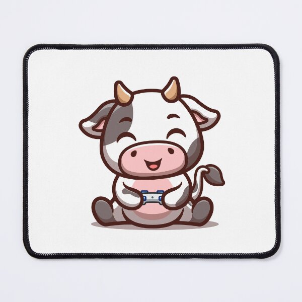 Item preview, Cow Sitting Gaming Cute Cartoon designed and sold by GumregaStudio.