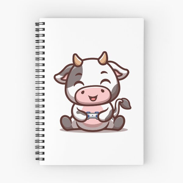 Item preview, Cow Sitting Gaming Cute Cartoon designed and sold by GumregaStudio.