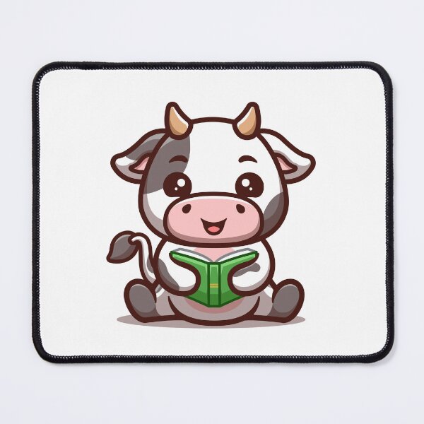 Item preview, Cow Sitting Reading Book Cute Cartoon designed and sold by GumregaStudio.
